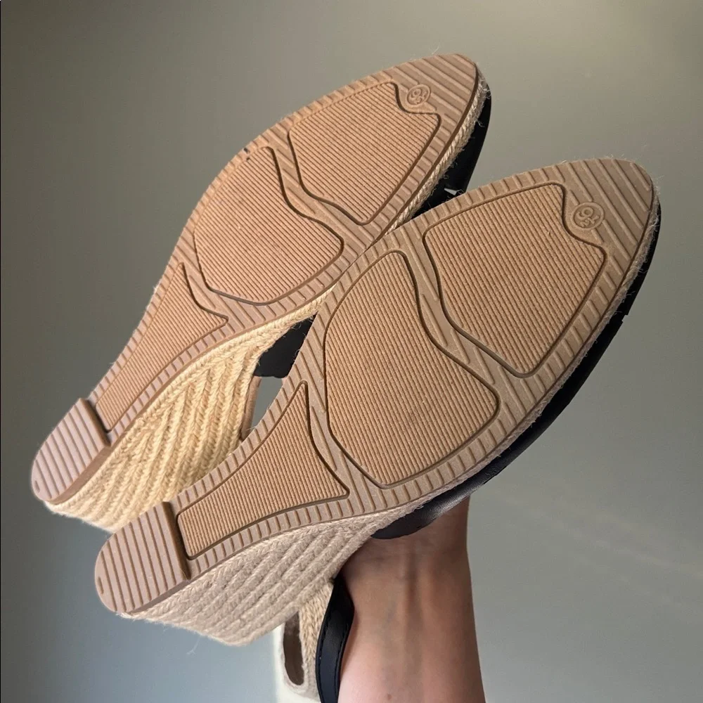 Rialto Espadrille Wedge Sandals floral laser cut adjustable ankle strap Like New